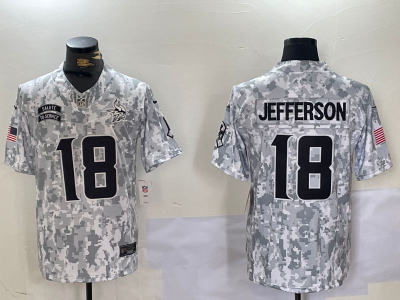 Men Minnesota Vikings #18 Jefferson Nike Arctic Camo 2024 Salute to Service Limited NFL Jersey->minnesota vikings->NFL Jersey